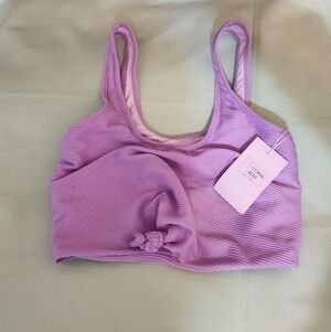 NWT sz XXS Lavender Ribbed Tank Swim Top
